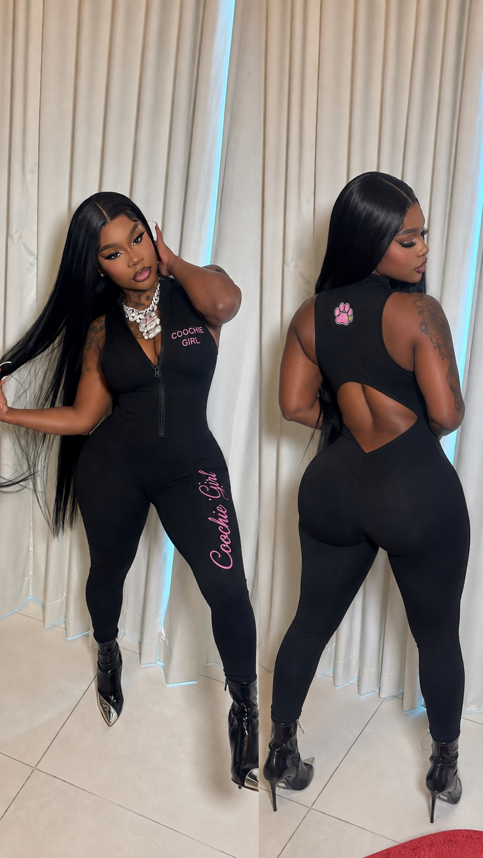 Coochie girl yoga romper