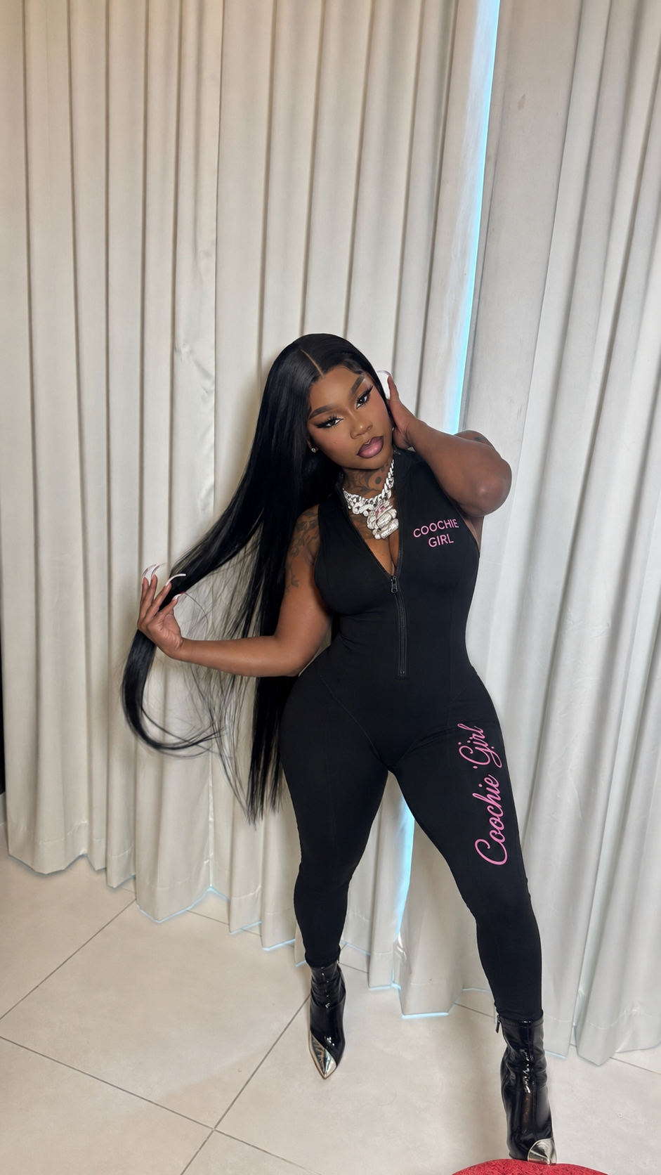 Coochie girl yoga romper
